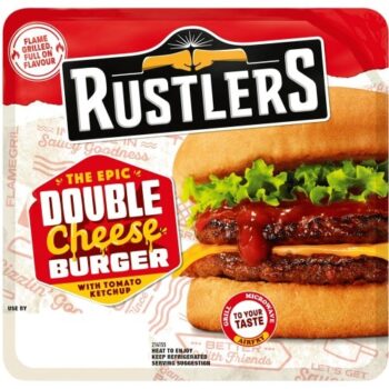 Rustlers the Epic Double Cheese Burger with Tomato Ketchup (145g)