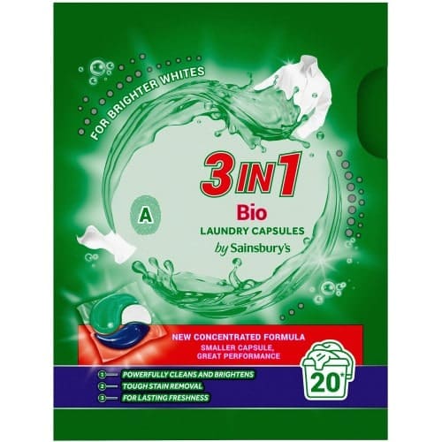 Sainsbury's 3 in 1 Bio Laundry Capsules 20 Washes