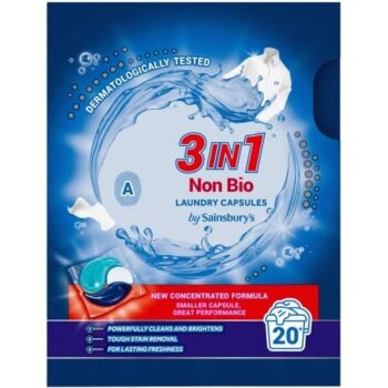 Sainsbury's 3 in 1 Non Bio Laundry Capsules 20 Washes