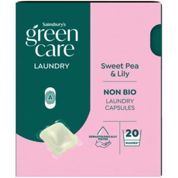 Sainsbury's Greencare Sweet Pea & Lily Non Bio Laundry Capsules 20 Washes