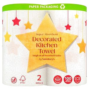 Sainsbury's Super Absorbent Decorated Kitchen Towel Rolls (2)