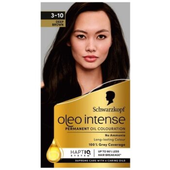 Schwarzkopf Oleo Intense Permanent Oil Colour 3-10 Deep Brown Hair Dye (115g)