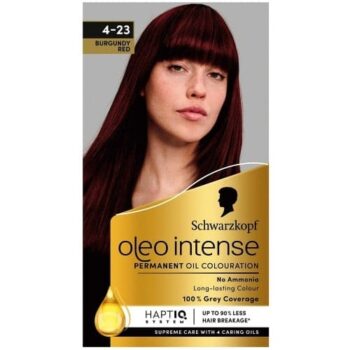 Schwarzkopf Oleo Intense Permanent Oil Colour 4-23 Burgundy Red Hair Dye (115g)