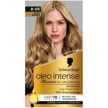 Schwarzkopf Oleo Intense Permanent Oil Colour 8-05 Beige Blonde Hair Dye (115g)