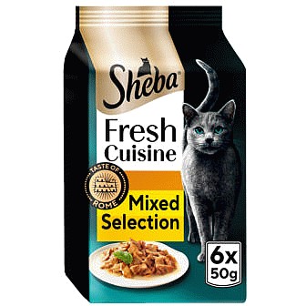 Sheba Fresh Cusine Taste of Rome Wet Cat Food Poultry in Gravy Pouch (6 x 50g)