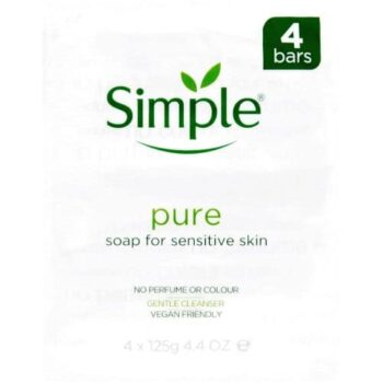 Simple Pure Soap Bars for Sensitive Skin (4 x 100g)