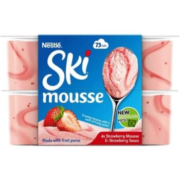 Ski Strawberry Mousse with Strawberry Sauce (4 x 60g)