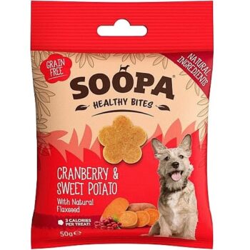 Soopa Cranberry & Sweet Potato Healthy Dog Treat Bites (50g)