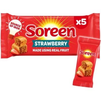 Soreen 5 Strawberry Lunchbox Loaves Snack Bars (5 x 30g)