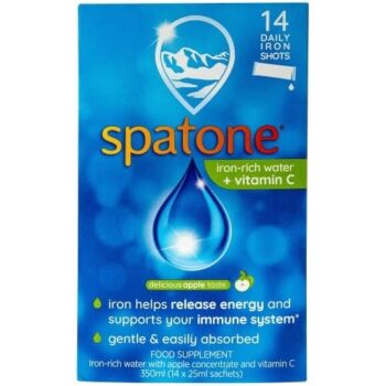 Spatone Liquid Iron Supplement with Vitamin C 14x25 Apple Daily Iron Shots + Vitamin C 14 Sachets (14 x 25ml)