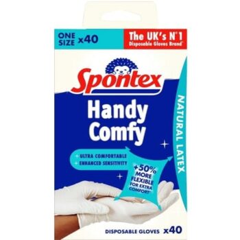Spontex 40 Handy Latex Disposable Gloves (40)