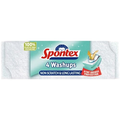 Spontex Non Scratch Washups Sponge Scourers Value (4)