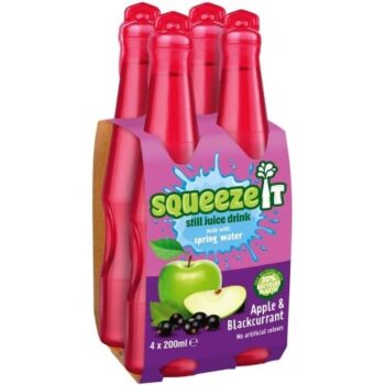Squeeze It Still Juice Drink Apple & Blackcurrant (4 x 200ml)