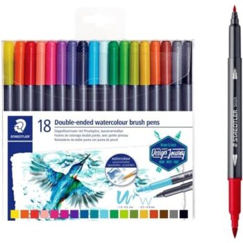 Staedtler Double-ended Watercolour Brush Pens (18Pack) (18)