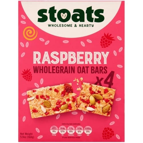 Stoats Raspberry & Honey Porridge Oat Bars (4 x 42g)