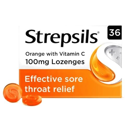 Strepsils Orange Vitamin C Lozenges for Sore Throat (36)