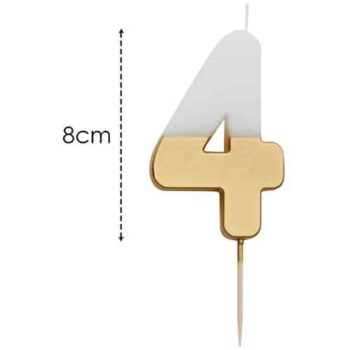 Talking Tables Number 4 Large Gold Candle