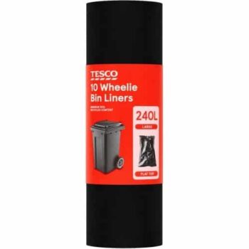 Tesco 10 Flat Top Wheelie Bin Liner (240 Litre)