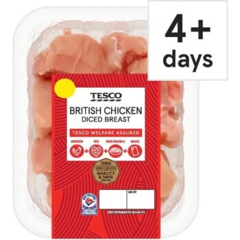 Tesco British Chicken Diced Breast (250g)