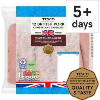 Tesco British Cumberland Sausages (12 x 681g)