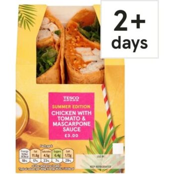 Tesco Chicken With Tomato & Mascarpone Sauce Wrap