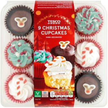 TESCO Christmas 9 Cupcake Platter