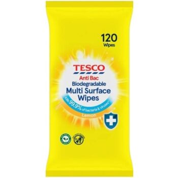 Tesco Citrus Antibacterial Wipes (120)