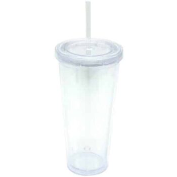 Tesco Clear Straw Water Bottle Cup (650ml)