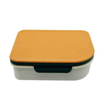Tesco Cream Green & Orange Bento Box