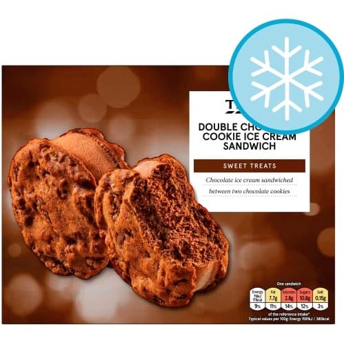 Tesco Double Chocolate Cookie Ice Cream Sandwiches (4 x 45g)