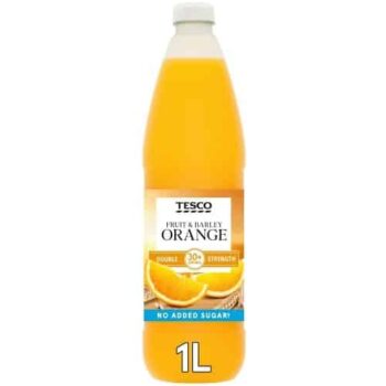 Tesco Double Strength Fruit & Barley No Added Sugar Orange (1 Litre)