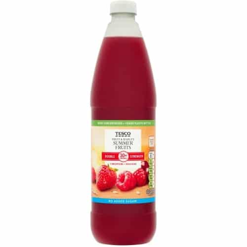 Tesco Double Strength Fruit & Barley No Added Sugar Summer Fruits (1 Litre)