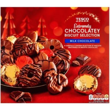 Tesco Extremely Chocolatey Biscuit Selection Milk Chocolate