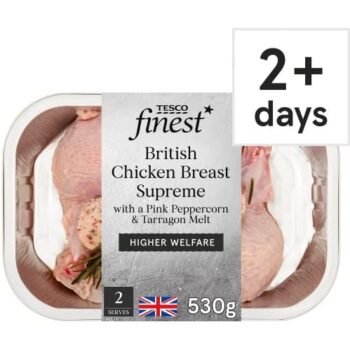 Tesco Finest British Chicken Breast Supreme with a pink peppercorn & Tarragon melt (530g)