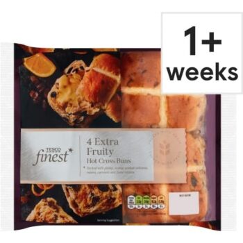 Tesco Finest Extra Fruity Hot Cross Buns (4)