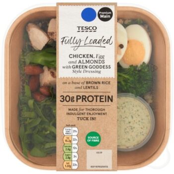 Tesco Fully Loaded Chicken Egg & Almond with Green Goddess Style Dressing (320g)
