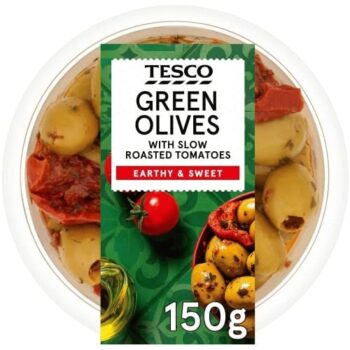 Tesco Green Olives with Slow Roasted Tomatoes (150g)