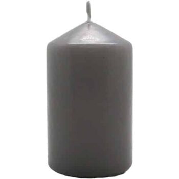 Tesco Grey Unfragranced Pillar Candle Small
