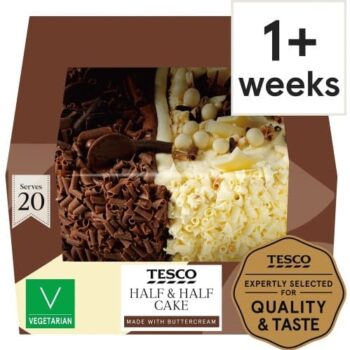 Tesco Half & Half Cake Vanilla and Chocolate