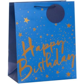 Tesco Happy Birthday Blue Large Bag