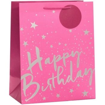 Tesco Happy Birthday Pink Large Bag