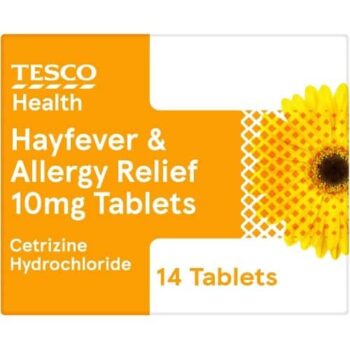 Tesco Health Allergy & Hayfever Relief Cetirizine Tablets (14)