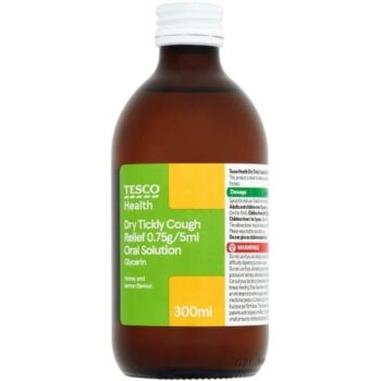 Tesco Health Dry Tickly Cough Relief Oral Solution Honey and Lemon (300ml)