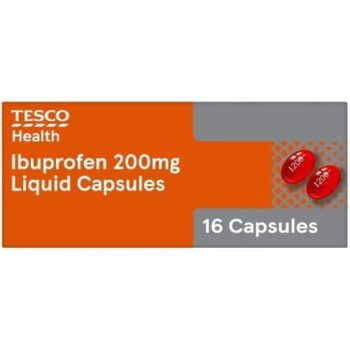 Tesco Health Ibuprofen Liquid Capsules (16 x 200mg)
