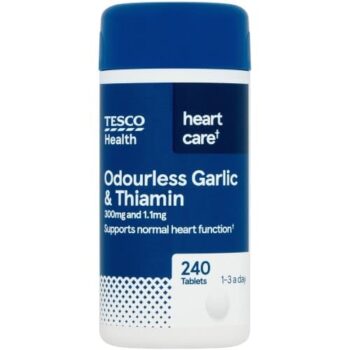 Tesco Health Odourless Garlic Tablets with Vitamin B1 Food Suppliment (240)