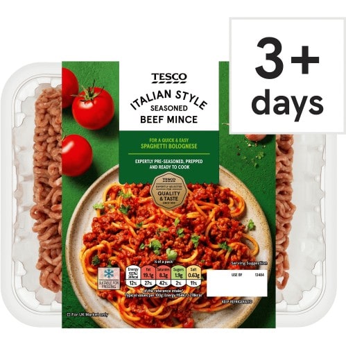 Tesco Italian Style Seasoned Beef Mince (500g)