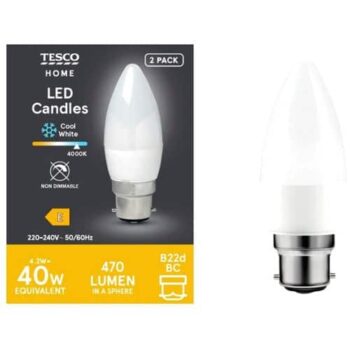 Tesco LED Candle BC Cool White
