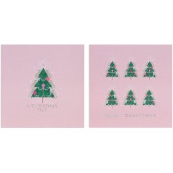 Tesco Luxury Pink Tree Christmas Cards