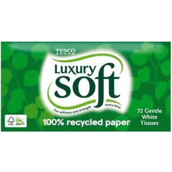 Tesco Luxury Soft 100% Recycled Tissues 72 Sheets