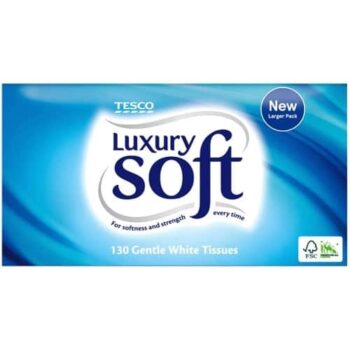 Tesco Luxury Soft Gentle White Tissues 130 Sheets